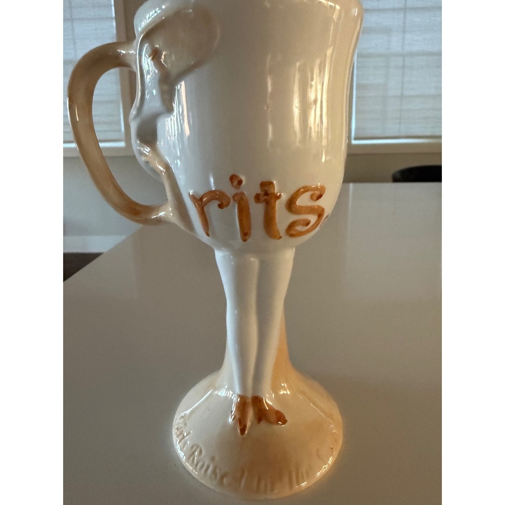 GRITS Girls Raised in the South Pedestal Mug Goblet G Handle 7.75 Southern Decor